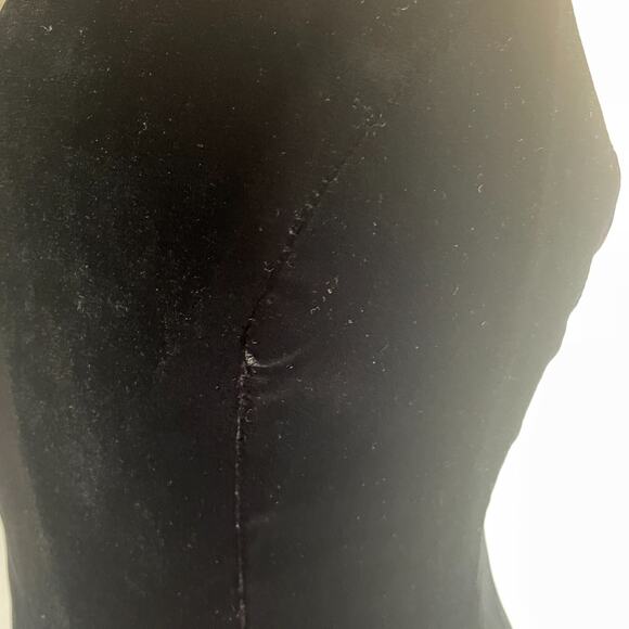 Vintage Cocktail Dress Size 10 Black Velvet Short Mini Strappy Party 90s Y2K - Picture 11 of 16
